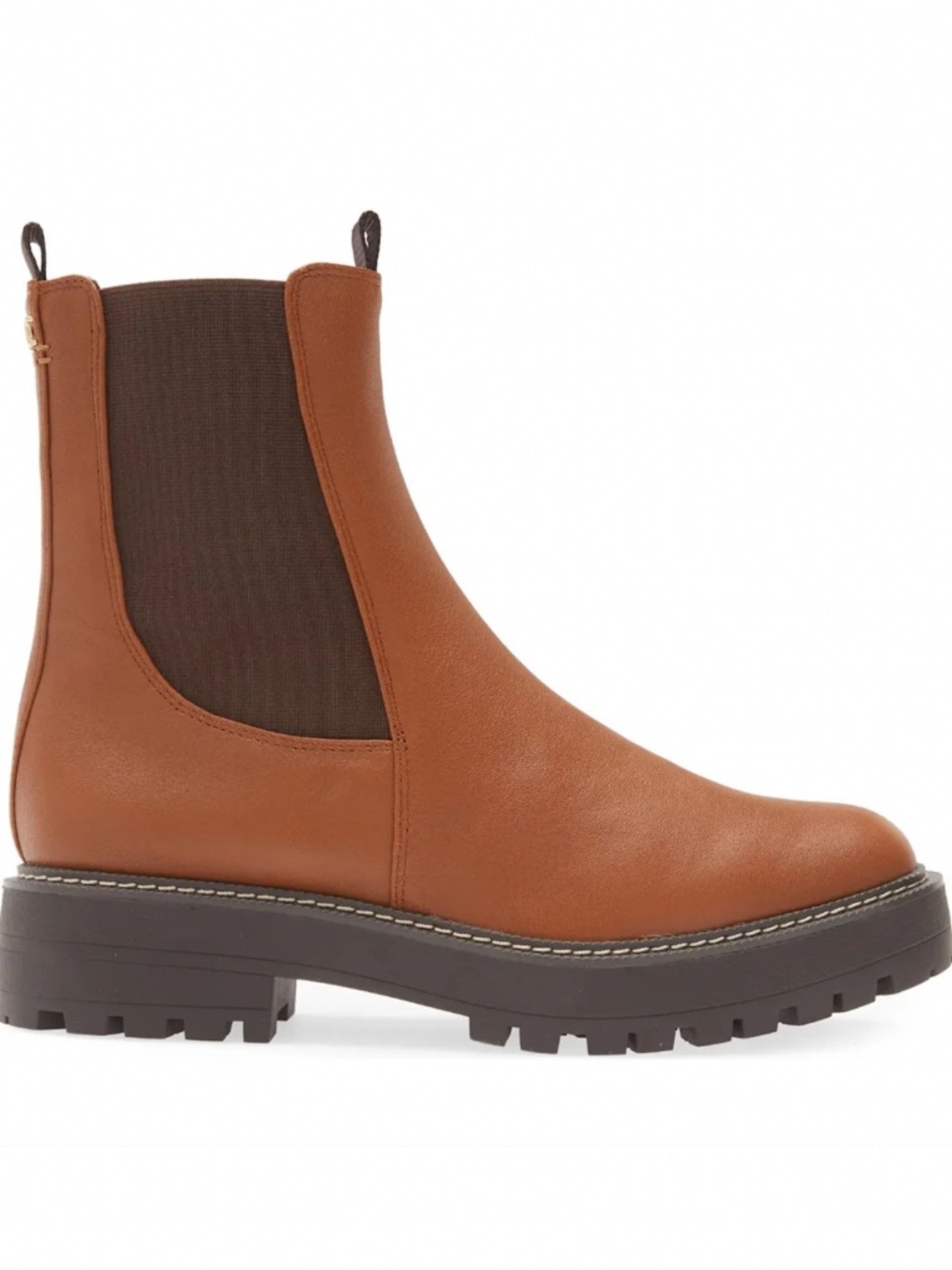 SAM EDELMAN Laguna Waterproof Chelsea Boot In Tawny Brown Women’s Size 9.5